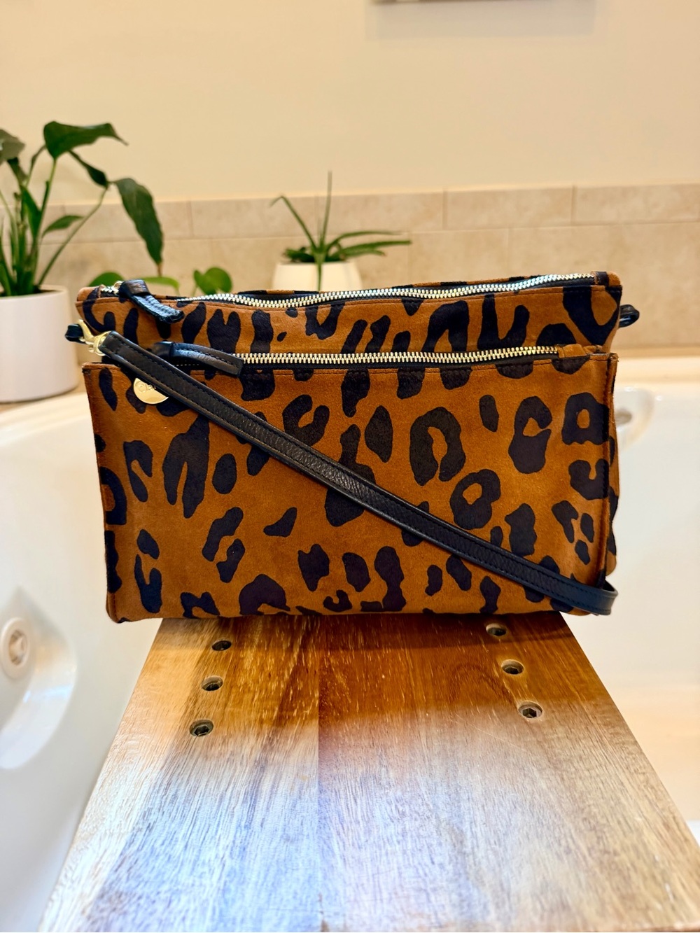 Clare V Gosee Clutch - Cognac Pablo Cat Suede NWT $385